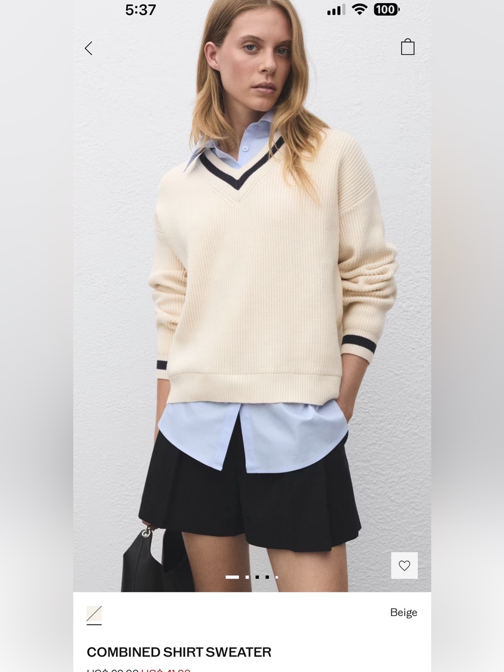 Mango Combined Shirt Sweater